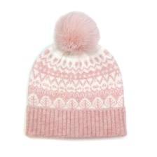 PInk Fair Isle Bobble Hat by Peace of Mind